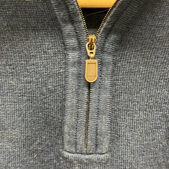 St.Croix Shop Navy Blue 1/4 Zip Wool Pullover Sweater S - Picture 4 of 6